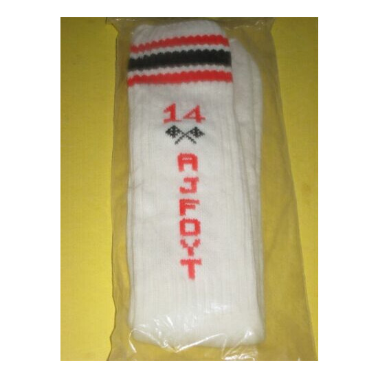 A. J. FOYT Sealed socks Spandex LARGE - made in USA = W/Checker flags image {1}