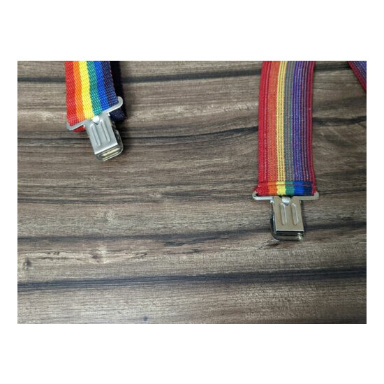 VTG McGuire Nicholas Rainbow Pride 2 Inch Wide Suspenders No. 113 Unisex LGBTQ  image {5}