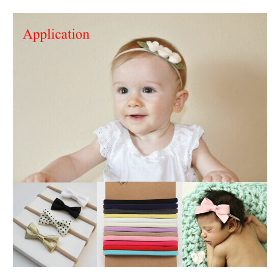 10PCS DIY Baby Soft Skinny Nylon Headband Simple Solid Elastic Hair Accessories image {5}
