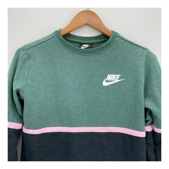 Nike Sweatshirt Girls L Multicolor Swoosh Logo Pullover Crew Neck image {2}