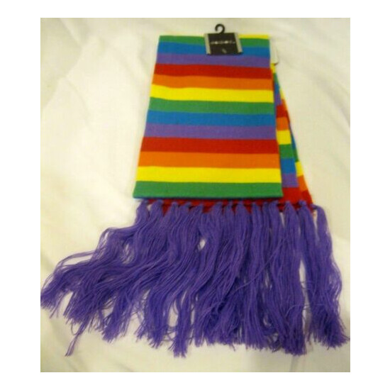 Gay Pride Rainbow Stripes Punk Hippie Scarf,Beanie,Arm Warmers+Fingerless Gloves image {4}