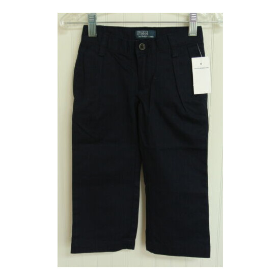 Ralph Lauren Chino Polo Navy Blue Andrew Pant Pleated Front Adjustable Waist  image {1}