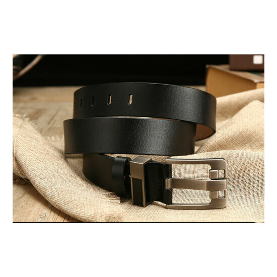 Men’s belts Full Grain Genuine Leather Casual Dress Jeans Belts for Men cinturon image {4}