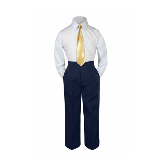 3pc Mustard Tie Shirt Suit for Baby Boy Toddler Kid Pants Color by Selection image {4}