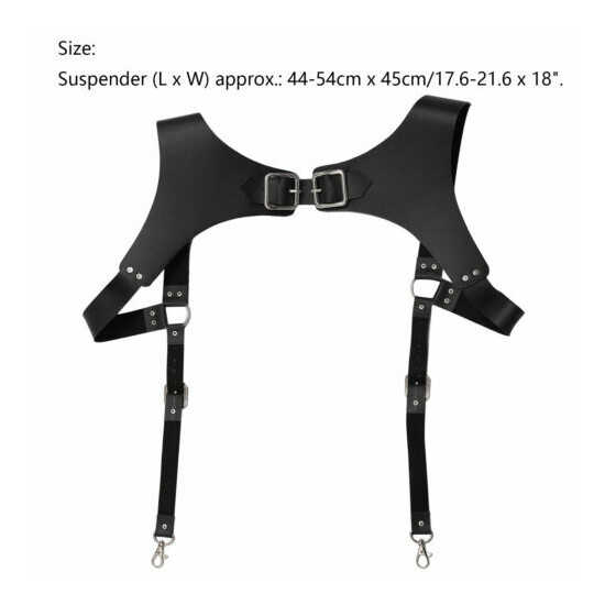 Men Women Leather Heavy Suspenders Braces Medieval Renaissance Adjustable Buckle image {4}