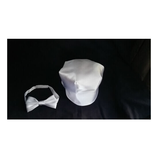  Baby Boy Christening/Baptism /Wedding Cap/Hat Necktie Bowtie set Size 0-24 M image {2}