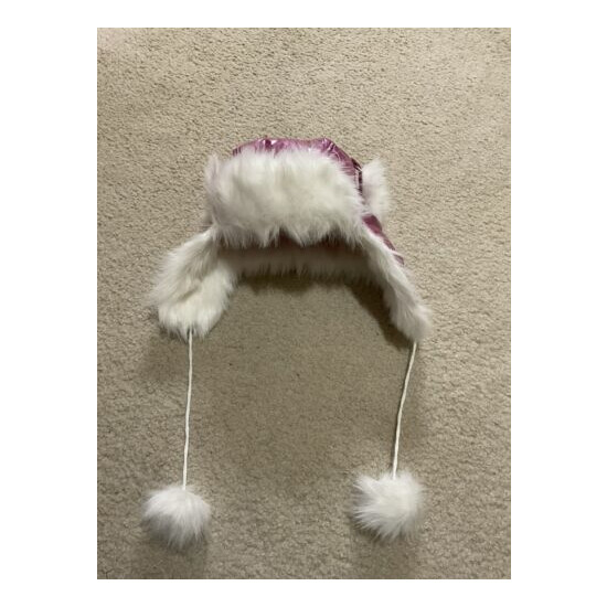 NEW Just Cool Kids Girls Fur Winter Pink Snow Hat 8-10 image {2}