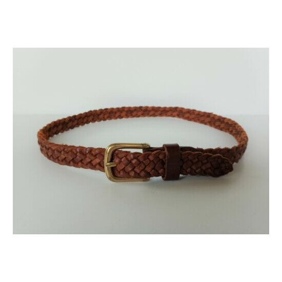 The Childrens Baby Place Boys Girls Brown Woven Leather Belt 24 to 36 months image {1}