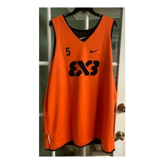 Nike FIBA Team 3x3 Reversible AR0651-011 Basketball Jersey Orange Sz XXL-TALL #5 image {1}