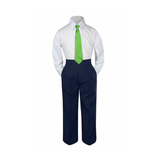 3pc Lime Green Tie Shirt Suit for Baby Boy Toddler Kid Pants Color by Selection image {4}