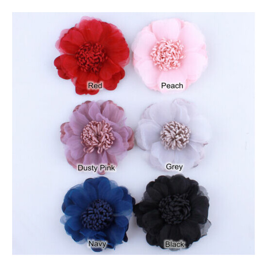 120PCS 9CM New Tulle Silk Flower With Tissue Stamen For Wedding image {2}