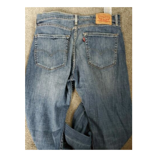 Levi's 505 Straight Leg Dark Faded Blue Jeans Size 36 x 30 image {2}