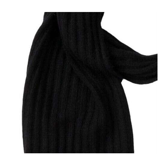 NWT Portolano Mens Luxurious Soft Cashmere Silk Wool Black Long Luxe Scarf 72" image {2}