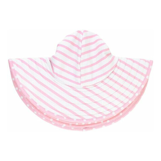 RuffleButts Baby/Toddler Girls UPF 50+ Sun Protective Wide Brim Swimwear Sun Hat image {4}