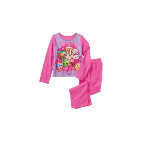 Shopkins 2 PC Long Sleeve Flannel Pajama Set Girl Size 7/8 image {1}