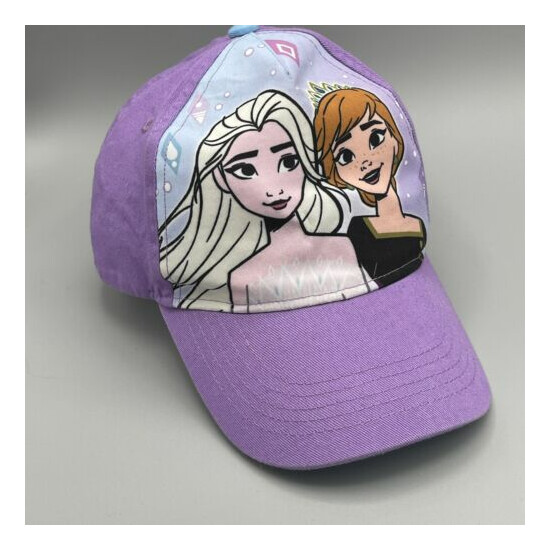 DISNEY FROZEN 2 Girls Baseball Cap Adjustable Hat Purple Elsa Anna Princess image {2}