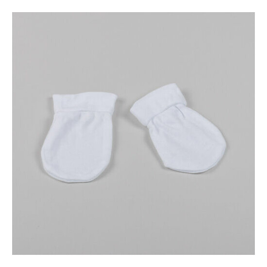  24Piece One Size Baby No Scratch Mittens White Cotton, Baby Goves,boys & Girls. image {3}