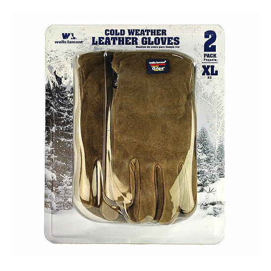 Wells Lamont Cold Weather Thinsulate Leather Gloves ~ 2 pack~Multiple Sizes  image {1}