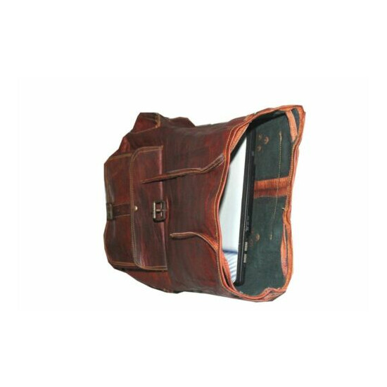 Men's Vintage Leather New Backpack Laptop Travel Shoulder Rucksack Bag image {3}