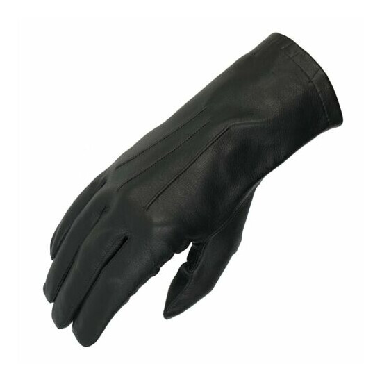 Men's Officers Unlined Leather Gloves - New - Black & Brown image {4}