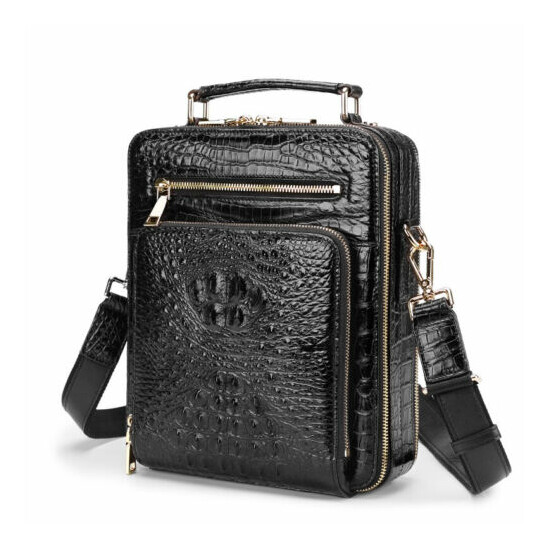 Handcrafted Crocodile Skin Leather 12" Men's Luxury Shoulder/Messenger Handbags image {2}