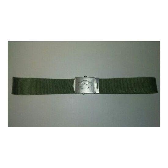 Appaman Boys Green adjustable Web Belt monkey logo image {1}