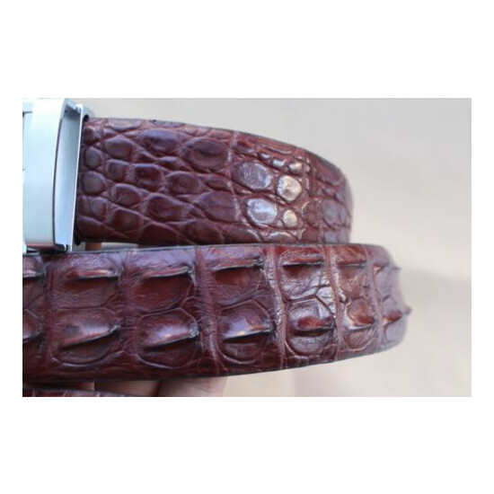 Luxury BROWN Genuine Alligator Crocodile Leather Skin MEN'S Belt - W 1.3" B123 image {2}
