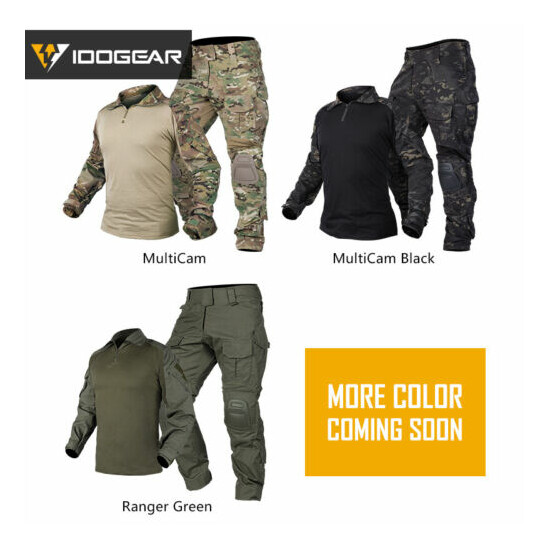 IDOGEAR Tactical Uniform BDU G3 Combat Shirt & Pants Knee Pads Update Ver Camo image {5}