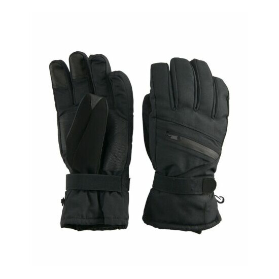 Tek Gear Heat Tek Men’s Thinsulate Touch Screen Ski Gloves Black Tie S/M NWT image {1}