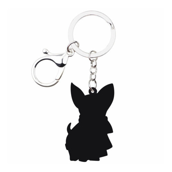 Acrylic Cute Chihuahua Dog Keychains Car Purse Key Ring Pets Jewelry Charm Gifts image {4}
