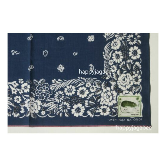Kapital Capital Fast Color Selvage Bandana " Garden Party " Navy New image {3}