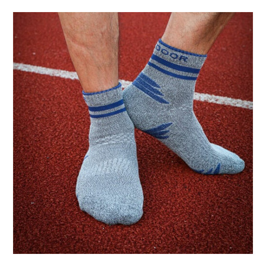 5 Pairs Mens Sports Socks Lot Cotton Elasticity ventilate Athletic Dress Socks image {4}