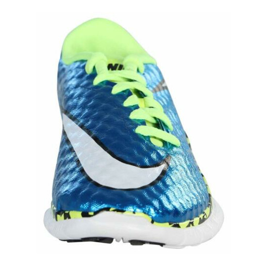 NEW Youth Nike Free 5.0 Hypervenom Running Shoes-Metallic Blue/White/Volt/Black image {3}