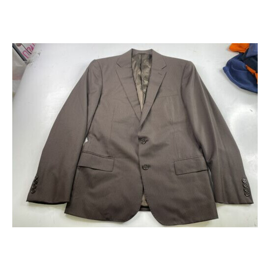 Ralph Lauren Black Label blazer Sport Coat Jacket Brown Pinstripe Italy Size 40 image {1}