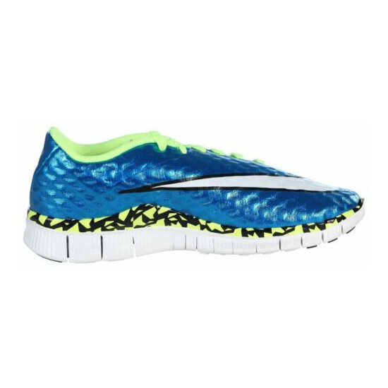NEW Youth Nike Free 5.0 Hypervenom Running Shoes-Metallic Blue/White/Volt/Black image {2}