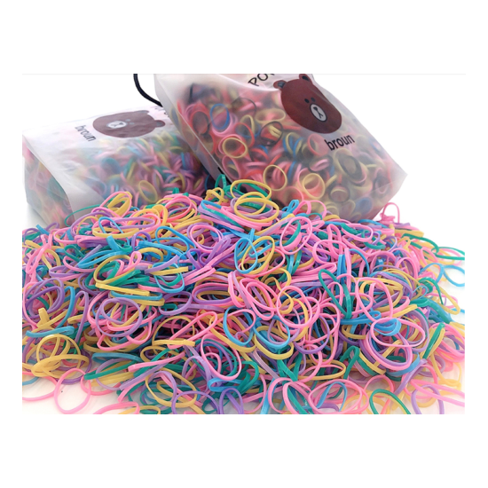 5000PCS X Children's Disposable Rubber Bands Girls Hair Baby Colored Hair Ropes image {1}