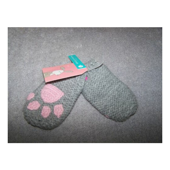 NWT Boutique Joules Baby Girl Gray Baby Paws Mittens Size 6-12 Months  image {4}