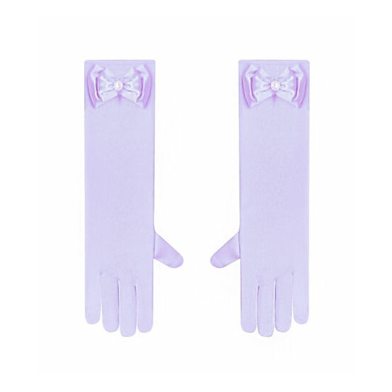 NEW Long Girls Frozen Elsa Princess Fancy Dress Gloves - Stunning & Ultra Shiny image {3}