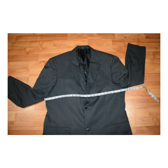 HAGGAR Mens Blazer Jacket Sportscoat Size 44L Gray 2 Button EUC image {4}