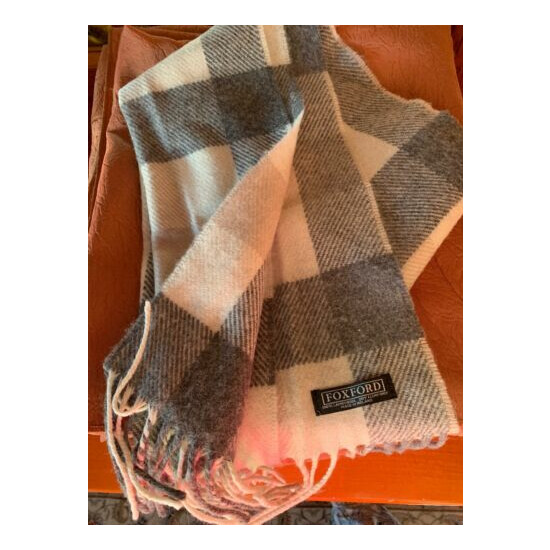 100% Lamb Wool FOX FORD Plad Scarf Made In Irland image {2}