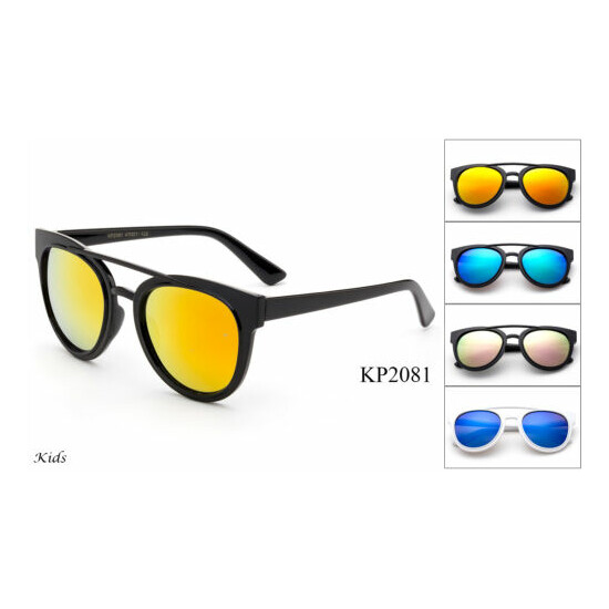 Girls Pink Mirror Lens Sunglasses Kids Classic Sporty Lead Free UV 100% Retro  image {3}