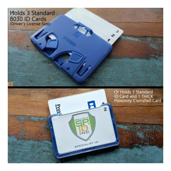 20 Pack - 3 Card ID Badge Holder Hard Plastic - Horizontal Case - Specialist ID image {3}