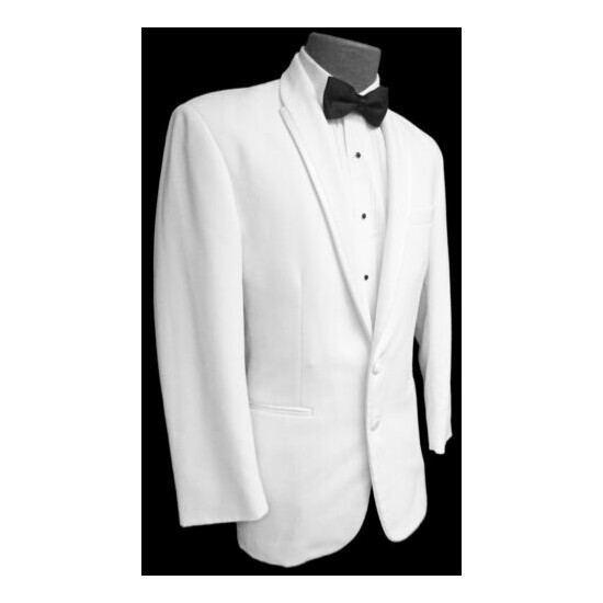 Men's White La Strada Tuxedo Jacket with Satin Trimmed Lapels Modern Fit 37R image {1}
