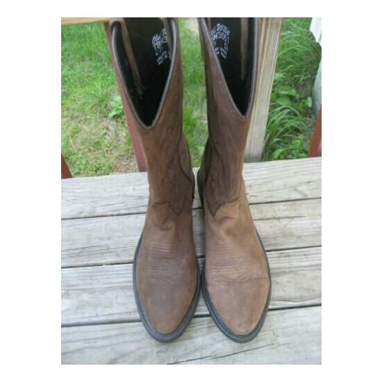 Old West-Brown-Suede-Cowboy Boots (Men7 D-Woman 9 W.Comfortable + Durable!  image {7}
