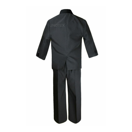 7pc Baby Boys Formal Wedding Black Suits Tuxedo Extra Color Vest Bow Tie Set S-7 image {3}