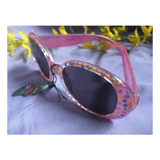Kids UV 400 Pink Dotted Round Lens Fashion Sunglasses For Girls-New image {2}