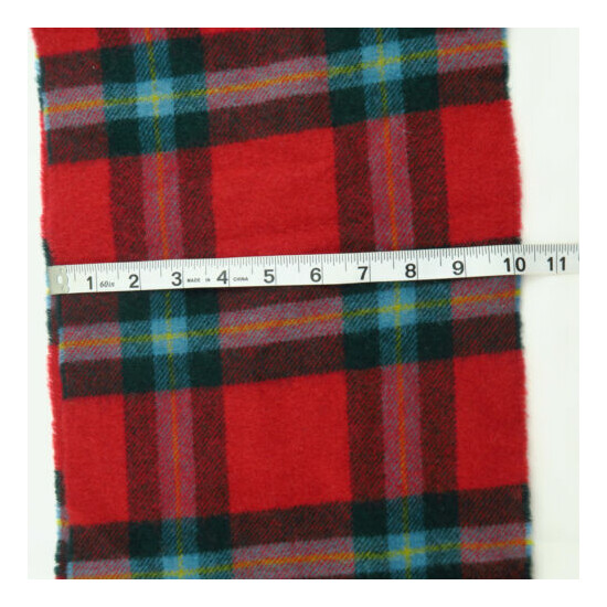 Super Soft Red Tartan Plaid Lambs Wool Scarf Johnstons of Elgin Made in Scotland image {6}