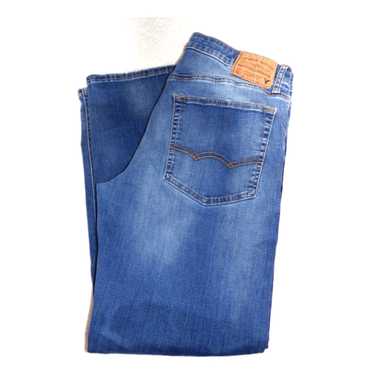 American Eagle Men Relaxed Straight Extreme Flex Blue Medium Wash Jean 31x30 image {1}