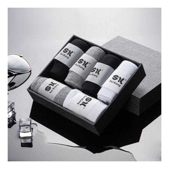 6 Pairs Luxury Gift for Men Husband Gifts Mens Cotton Socks with Gift Pack image {2}