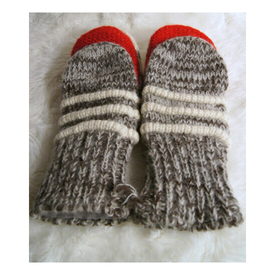 deLux SNAKE MITTENS knit LINED puppet gray ADULT sock grey animal gloves costume image {3}